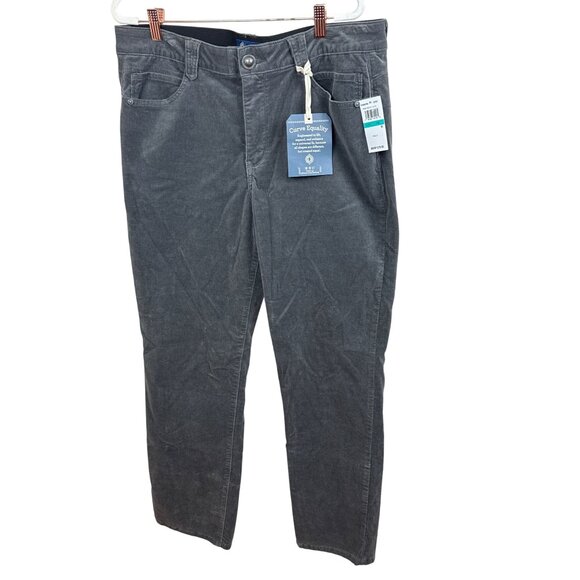 Democracy  "Ab" Solution Straight Leg Corduroy high rise  Jeans Size 16 Gray - Picture 1 of 11